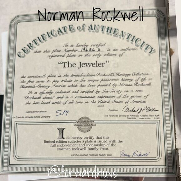 Norman Rockwell Heritage Collection Limited Edition Plate  “The Jeweler” - Picture 4 of 9